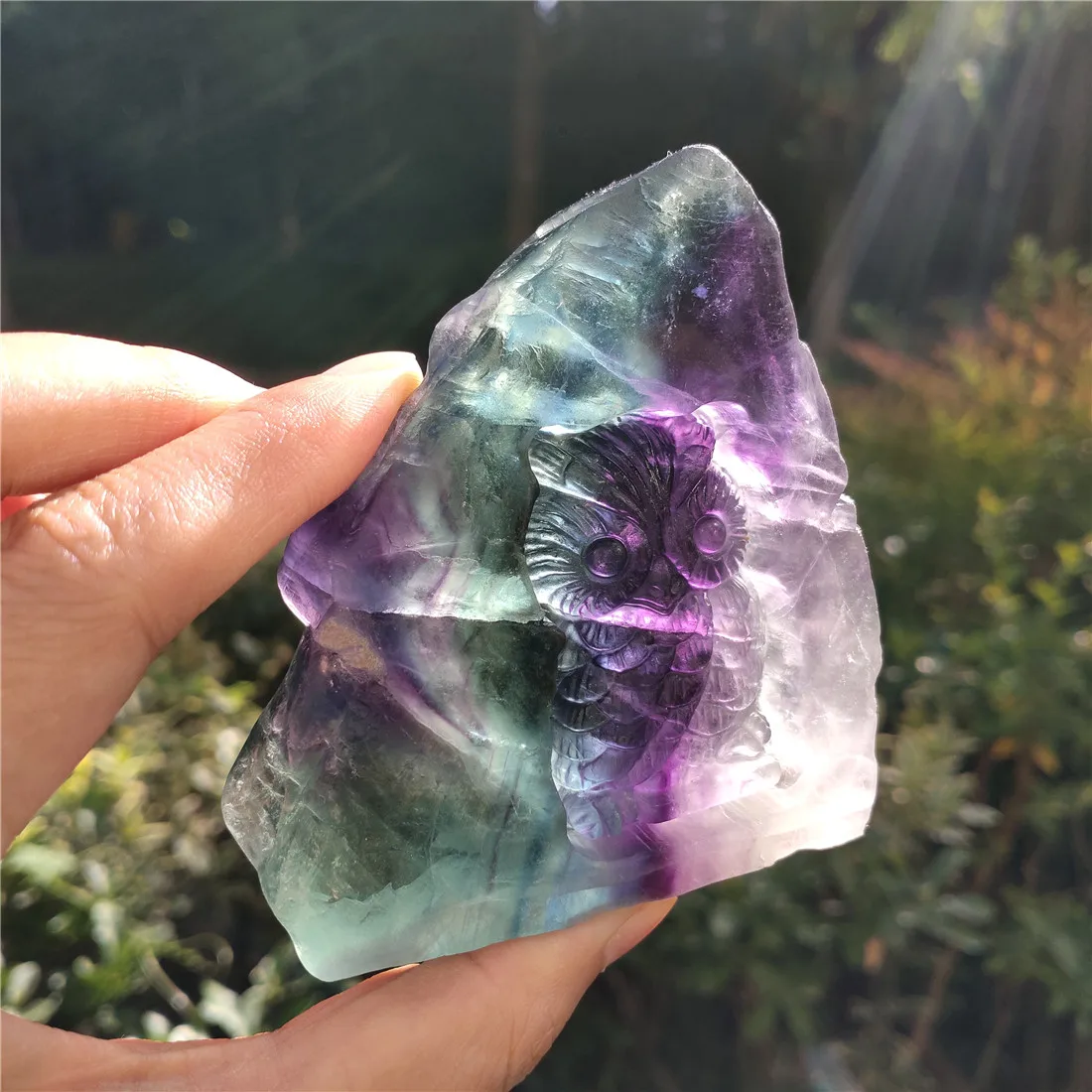 Флюорит Сова Кристалл Камень остров Камни Кристаллы Wicca Cristal Пьер Naturelle crestaux натуральный заживляющий Декор кварцевые пьедры