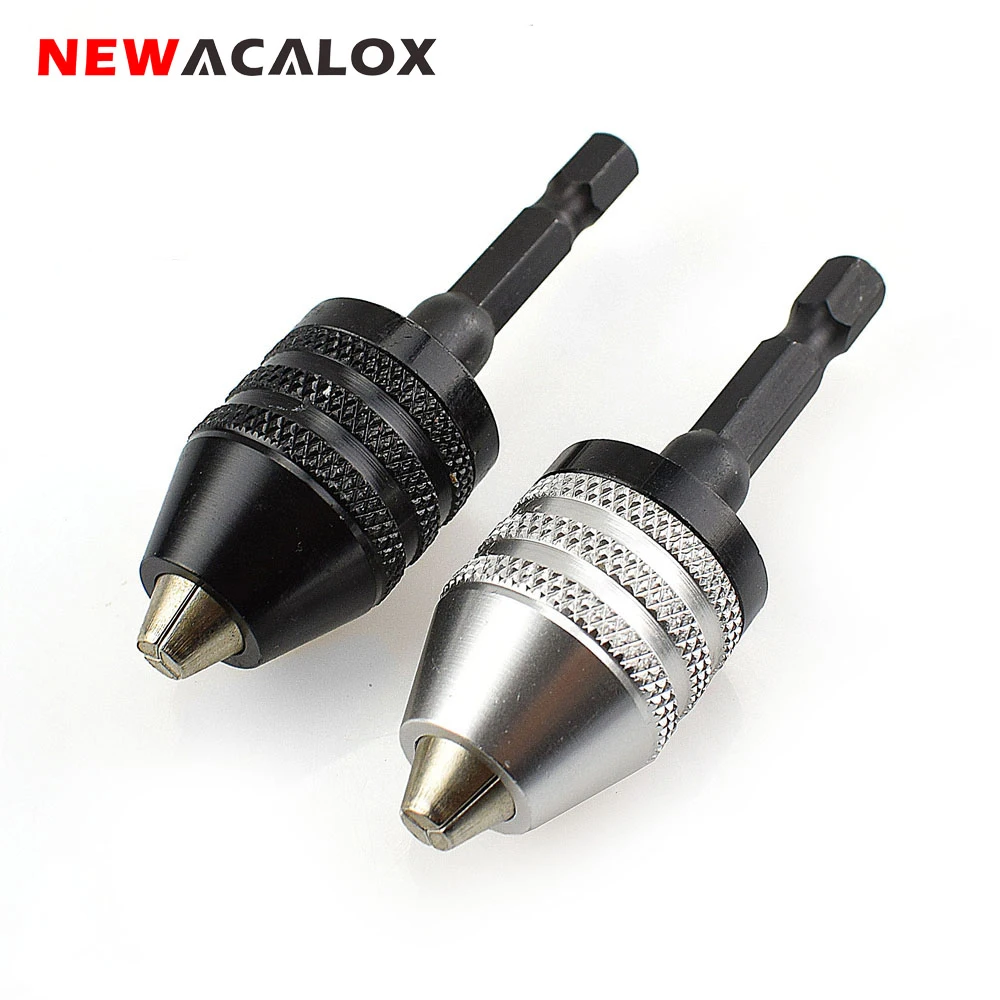 NEWACALOX 2 шт./компл. 1/" шестигранный хвостовик сверла шлифовальная машина 0,3-6,5 мм инструмент версии Быстрозажимной патрон шуруповерт ударный диск Мощность инструмент