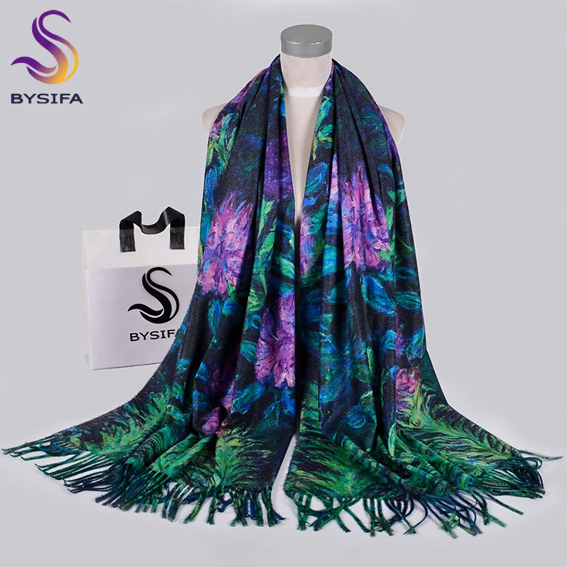 

[BYSIFA]Winter Blue Purple Women Scarves Shawls Wraps 2019 New Design Luxury Spring Fall Neck Scarf Hijab Warm Cashmere Pashmina