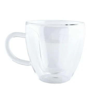 

240Ml Heart Shape Glass Tea Cup Double Wall Layer Coffee Mug Transparent Glass Tea Cup Coffee Mug
