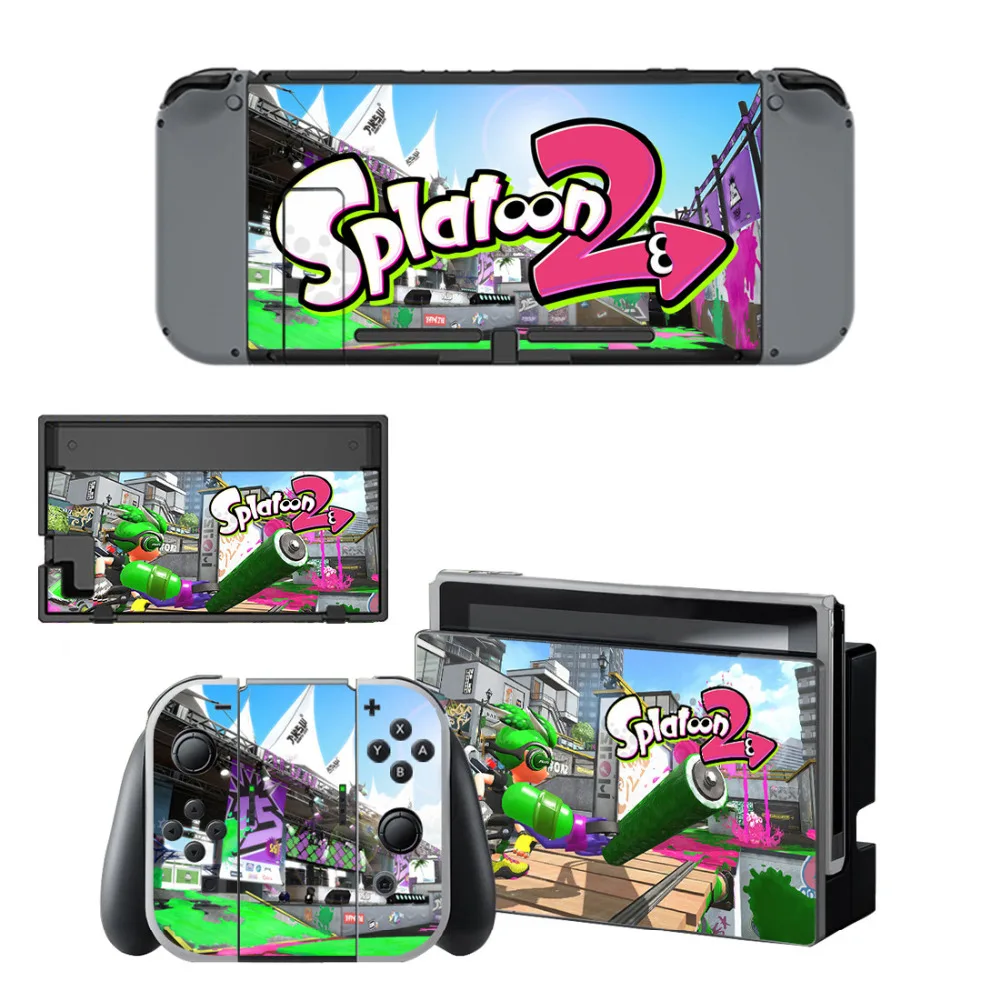 Игровые sploons 2 шкуры наклеивающиеся Переводные картинки для детей nyd переключатель NS консоль и контроллер защитный винил наклейка