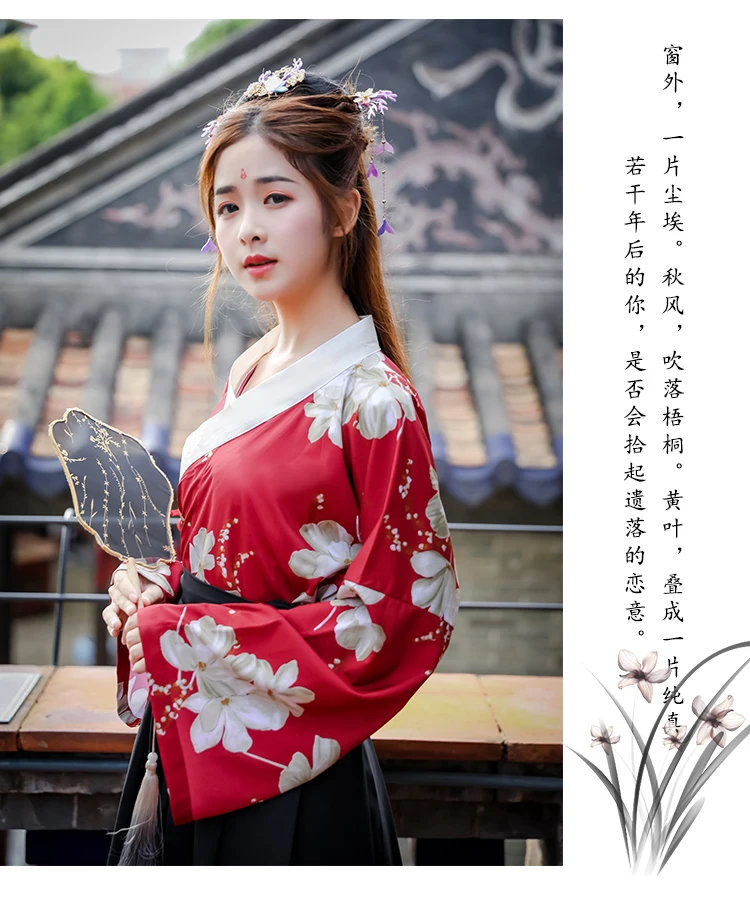 Printing Dance Costumes Women Reform Hanfu Chinese Folk Stage Wear Singers Outfits Oriental Performance Clothing 2 Pcs DC2701