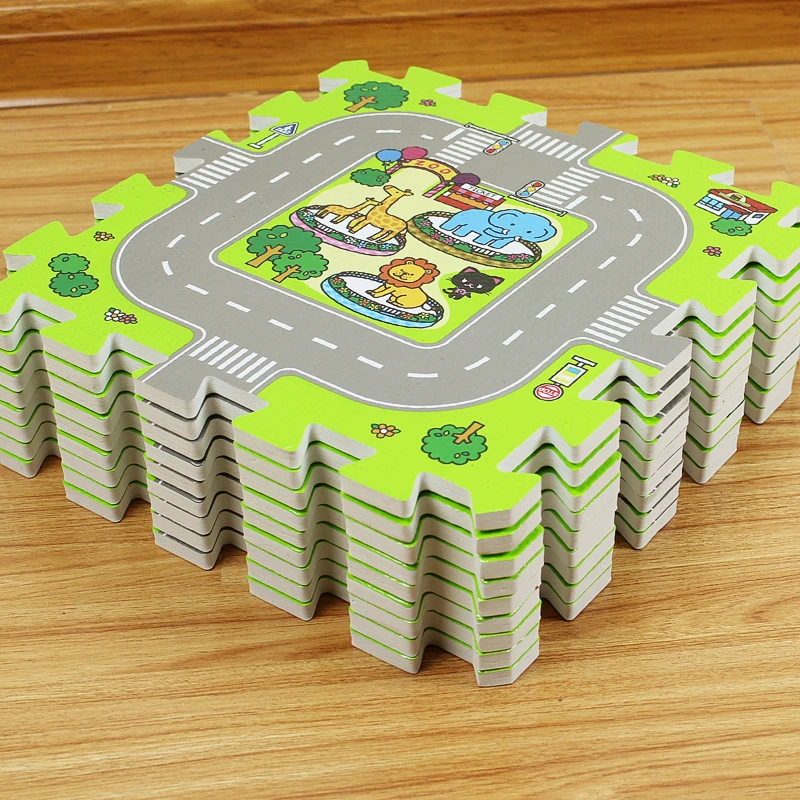 foam play mat 9pcs/Set Kids Carpet Playmat City Life Children's Educational Toys Road Traffic System Baby Play Mat EVA Kids Foam Puzzle Carpet