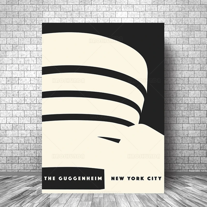 Guggenheim Frank Lloyd Wright Banner Posters and Prints Building Wall Art Canvas Paintings Pictures for Living Room Home Decor | Дом и сад