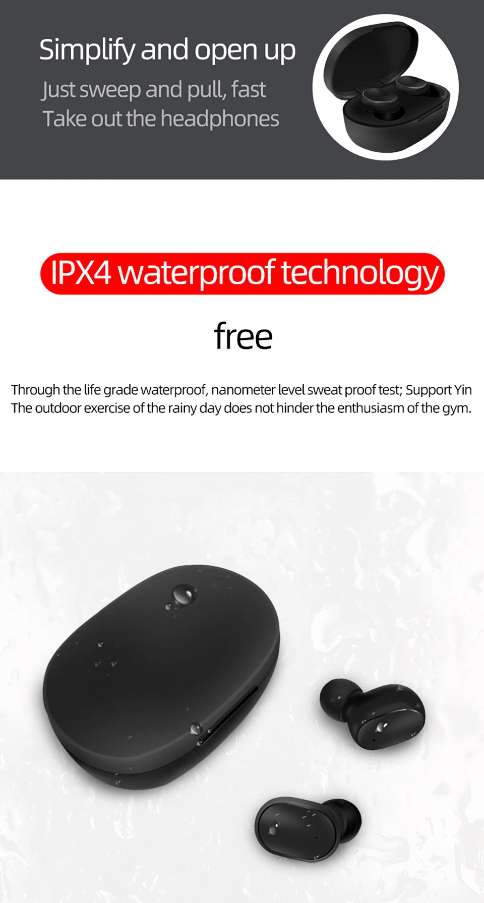 VTIN A6S TWS Bluetooth 5.0 Earphone For Redmi Airdots Wireless Earphones With Noise Cancelling Mic For Huawei Xiaomi iOS Phone (10)