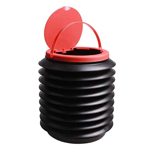 

Travel Car Trash Can Container Storage Box Folding Wastebasket Garbage Bin 4L