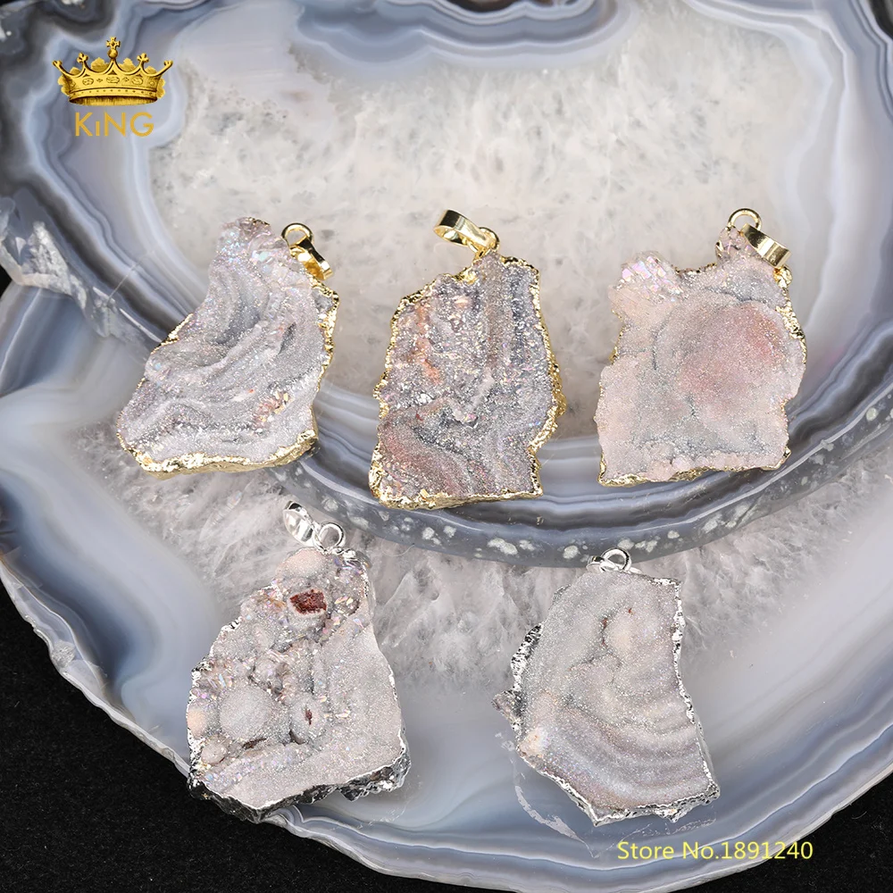 5 шт. подвески Rock Druzy Agates кусок свободной формы Подвески для изготовления