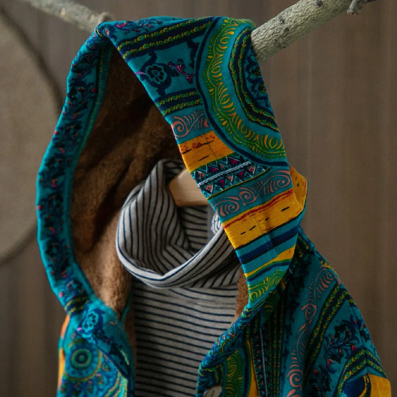 Винтажное хлопковое льняное пальто осень зима женская одежда свободный большой размер с принтом с капюшоном плюс вельветовое длинное пальто b22