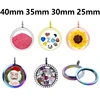 1Pc 25-40mm Round Glass Floating Living Picture Locket Pendant Crystal Memory Relicario Coin Holder Colgantes Jewelry Finding 4