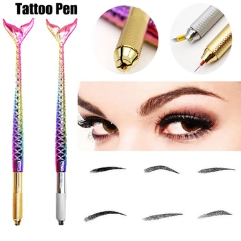 

Microblading Tattoo Eyebrow Pens Durable Aluminum Pen With Lock-Pin Manual Tattoo Tool Accessories For Permanent Makeup Supplies