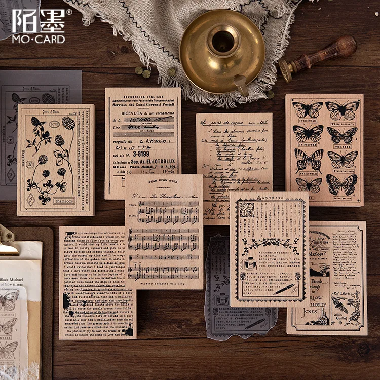 

Vintage Backgound Decoration Wood Stamp Wooden Rubber Stamps for Scrapbooking Handmade Card Diy Stamp Photo Album Craft Gifts
