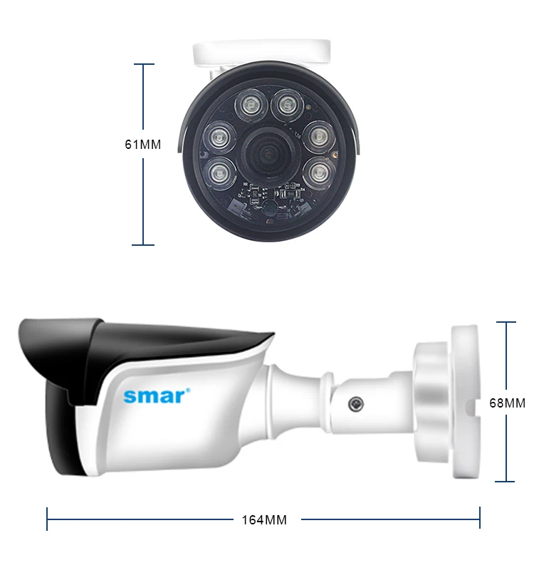 Smar Full HD  4CH 1080P POE 48V NVR CCTV Kit 2PCS4PCS 2MP Outdoor IP Camera Nano IR 4 Channel CCTV System HDMI P2P Email Alarm (13)