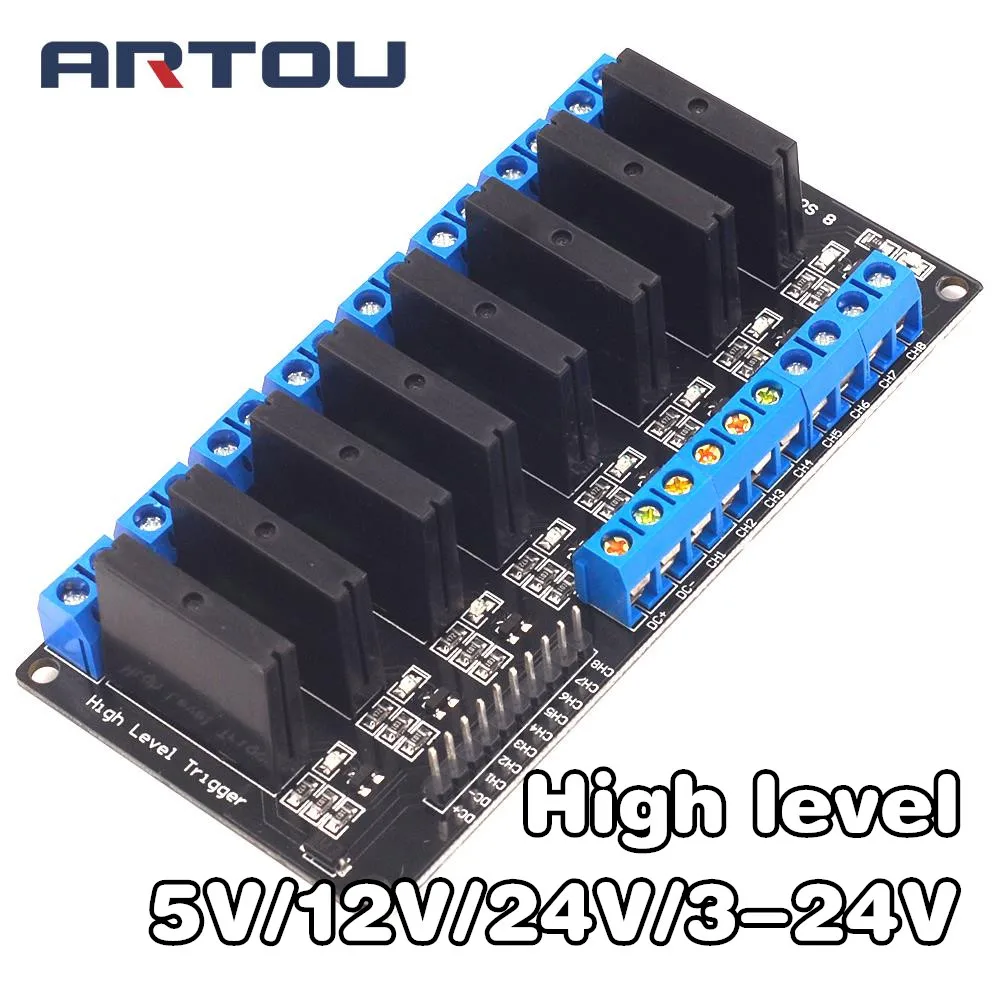 5 V/12 V/24 V/3-24 V 8 Kanal Solid State Relais Modul Hohe ebene Relais DC-AC/DC-DC PCB SSR AVR DSP für arduino Diy Kit 5 V/12 V/24 V/3-24 V 8 Kanal Solid State Relais Modul Hohe ebene Relais DC-AC/DC-DC PCB SSR AVR DSP für arduino Diy Kit