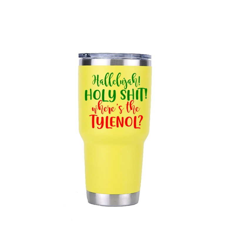 30oz yellow Рождество 20 унций стакан дорожная Автомобильная кружка с двойными стенками термосы изолированные нержавеющая сталь термос бутылка для воды Пиво кофе чашка - Цвет: 30oz yellow