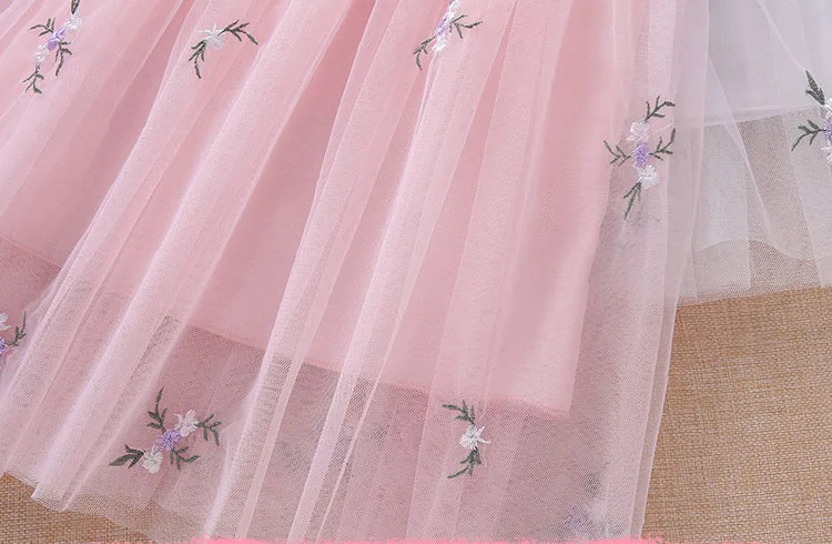 От 3 до 14 лет, плиссированные юбки-пачки для детей, пышная фатиновая юбка с принтом для девочек, однотонные розовые сетчатые юбки-американки, летняя одежда для маленьких девочек
