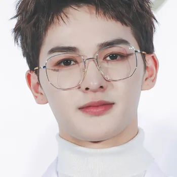 

Ni Ni Wu Lei star glasses frame 2019 new polygon metal irregular flat glasses large frame glasses frame