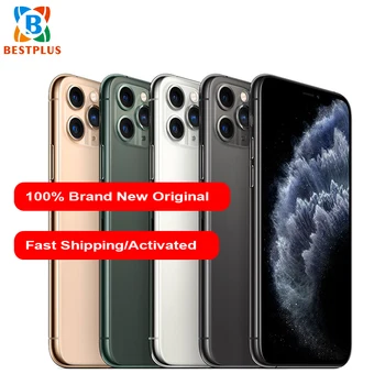 Перейти на Алиэкспресс и купить Абсолютно Новый Apple iphone 11 pro max A2218 мобильный телефон 6,5 дюйм4 Гб ОЗУ 64/256/512 Гб ПЗУ гекса coreTriple камера заднего вида смартфон