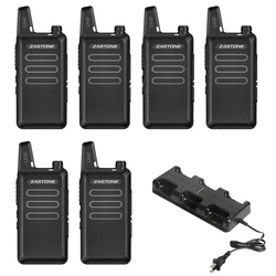 Zastone – Mini talkie walkie X6, 400 – 470, UHF, Radio portative, communicateur, Radio amateur bidirectionnelle, 6 pièces 