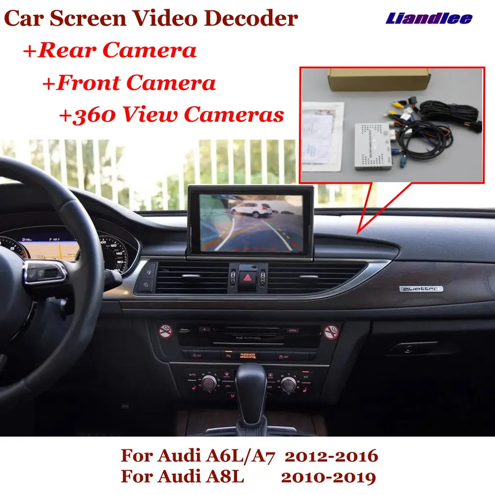 

For Audi A6 A7 A8 2010-2016 Car HD Video Decoder Box Back View Reverse Image Canbus Rear Front DVR 360 Camera