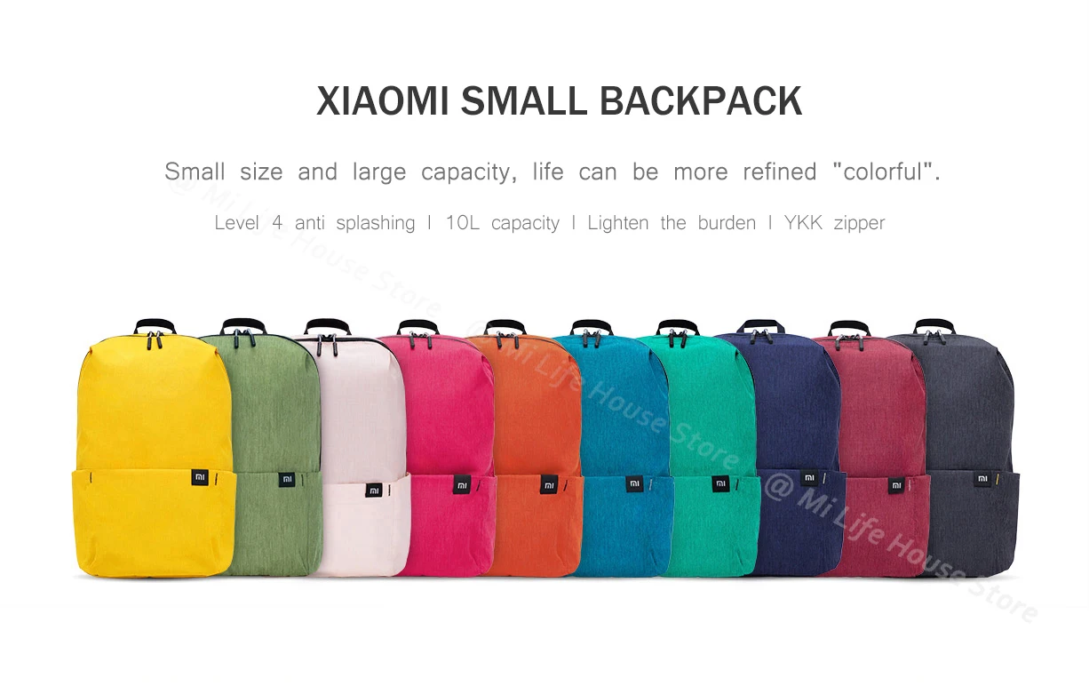 Xiaomi официальный 10L рюкзак сумка водонепроницаемый 10 цветов досуг спорт маленький размер нагрудный пакет сумки унисекс для мужчин женщин и детей