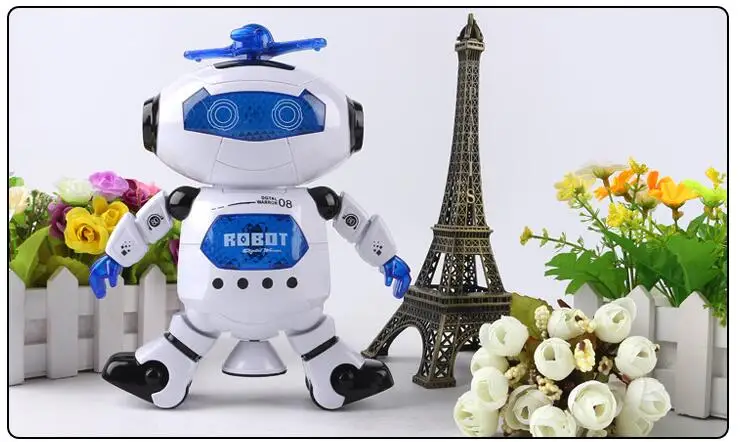 21 см милый Электрический Танцующий Робот Игрушки вращающийся космический робот музыкальная ходьба Свет Электронный танцор Робот Игрушки для детей подарок