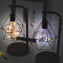 Creatieve Vakantie Ретро Железный художественный минимализм Holle Diamant Tafel Lampen Leeslamp Nachtlampje Slaapkamer Bureau Verlichting