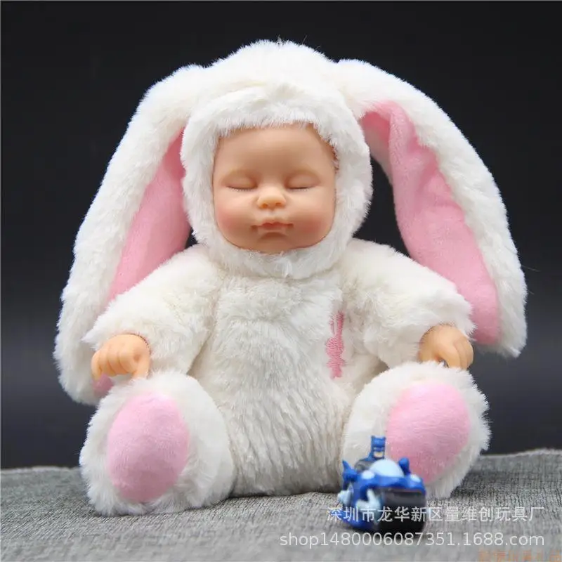 25cm silicone doll reborn baby doll 17 inch sleeping baby doll reborn babies rabbit pink white Christmas Gift for children kids