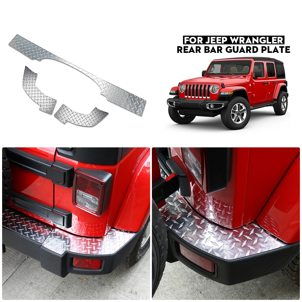 SHINEKA задняя защитная накладка для Jeep Wrangler JK 2007- Автомобильная задняя дверь порога защитная пластина для Jeep Wrangler JK - Название цвета: Chrome