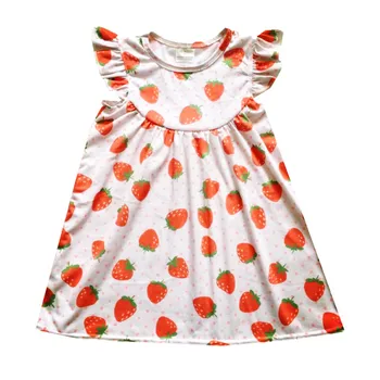 

2020 Children New Style Girls Summer Dress in stock Print Pattern Baby Kid Clothes Dress Girls Pearl Dress Can be Customized