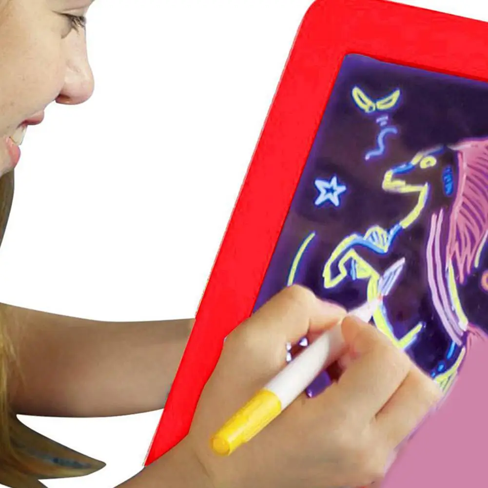 Kuulee 3D волшебный коврик для рисования светодиодный светильник светящаяся доска интеллектуальная развивающая игрушка детский инструмент для обучения живописи