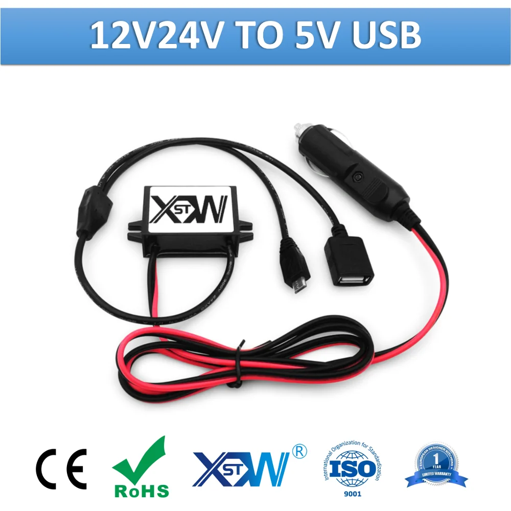 DC конвертер 12 В 24 до 5 3A 5A 15W 25W понижающий мини микро Тип C USB Дата кабель с