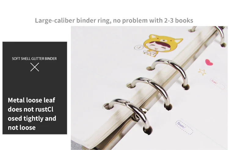 SKYSONIC A5 A6 Zipper Binder Cover-Loose Leaf Organizer Diary-Bullet Transparent PVC Case Photo Organizer Stationery Supplies