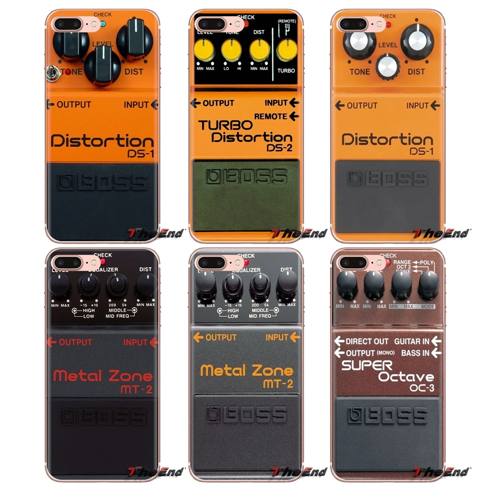 

Vintage Boss Distorion Pedal TPU Transparent Skin Case For Samsung Galaxy S3 S4 S5 Mini S6 S7 Edge S8 S9 S10 Plus Note 3 4 5 8 9