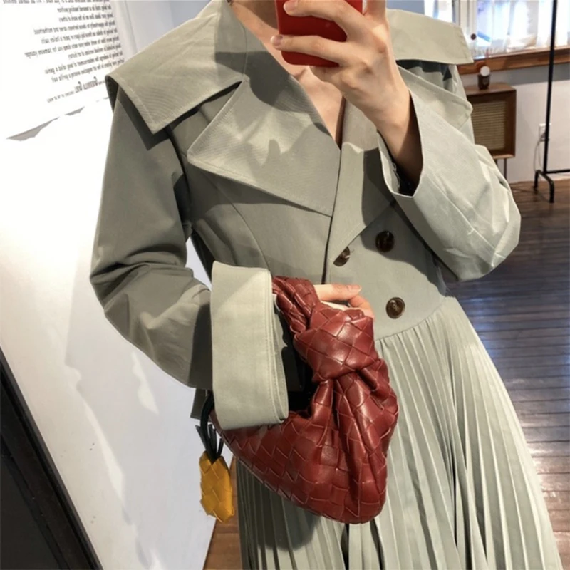 Windbreaker women 2020 OL Dress-Style Pleated Long