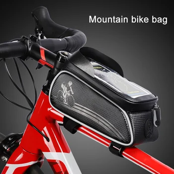 

Mountain Bike Road Bicycle Mobile Phone Bag Front Frame Tube Pouch Bag &T8