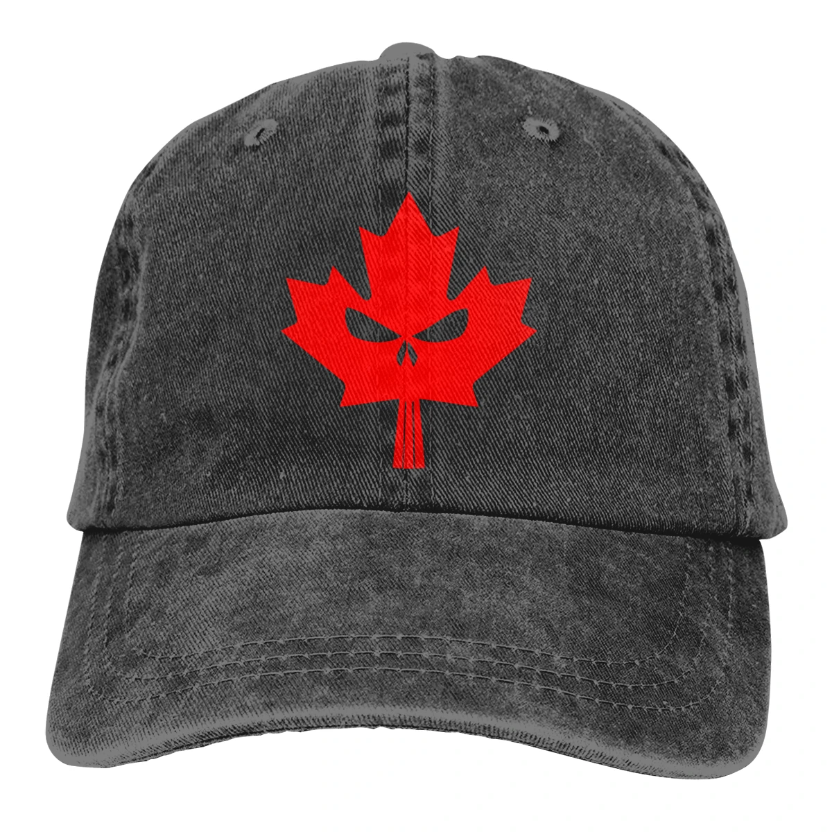 Канадский клен череп Casquette Deep Heather унисекс Мужские и женские деним Strapback бейсболка Регулируемая Гольф папа шляпа