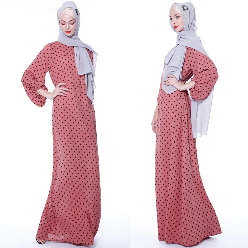 Плюс Размеры класса люкс в горошек Абаи мусульманское длинное платье для девочки, кардиган с длинными халаты Jubah кимоно Рамазан Исламской Костюмы ноги Услуги