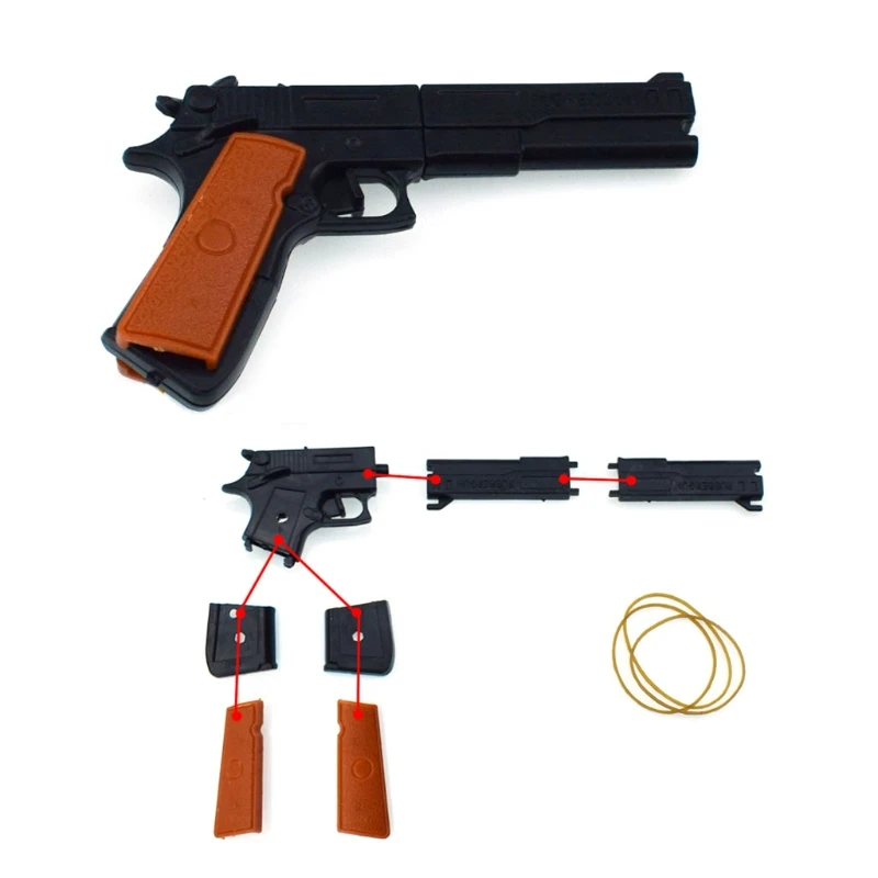 Classic Assembly Rubber Band Gun Shooter Shooting Children Kids Toys Portable 
