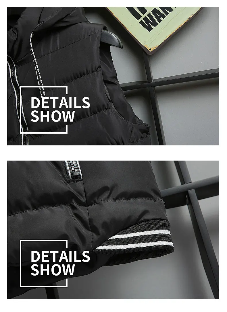 Casual Mens Vest Windbreaker Thicken Men's Waistcoat Cotton-Padded Warm Male Vests Spring Autumn Sleeveless Jacket for Men