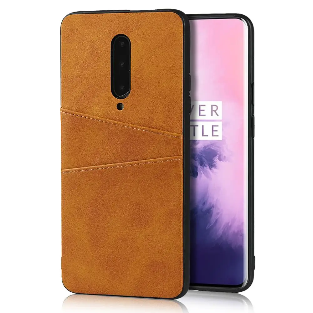

Silicone Case for Oneplus 7 Pro PU Leather Back Case for oneplus 1+ 5 5t 6 6t 7 7Pro Cover Case with Cards Slots