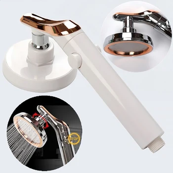 

Rotary Shower Head With Water Control Button High-Pressure Water-Saving Rain Shower Head