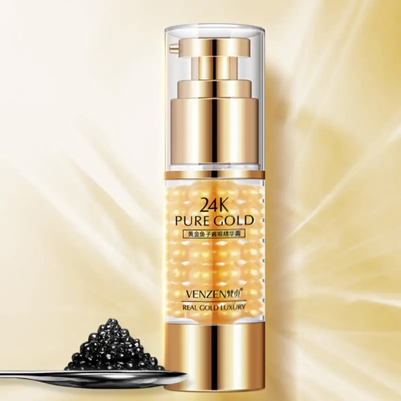 24K Gold Eye Cream Gel Remove Dark Circle Anti Wrinkle Firming Essence Sodium Hyaluronate Caviar Skin Care TSLM1 |