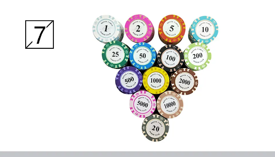 Yernea 25PCSSet Clay Poker Chips Set 14 Colors Face Value Coins Baccarat Texas Hold'em Poker Entertainment Poker Chips (7)