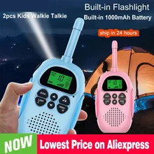 Walkie talkie pour enfants, 2 pièces, batterie 1000mAh intégrée, Radio pour enfants, jouet cadeau d'anniversaire pour garçons et filles, 3 ~ 5KM