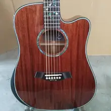 Профессиональная настраиваемая гитара дредноут, стиль тела, акустическая электрическая cutaway, красное дерево, гитара