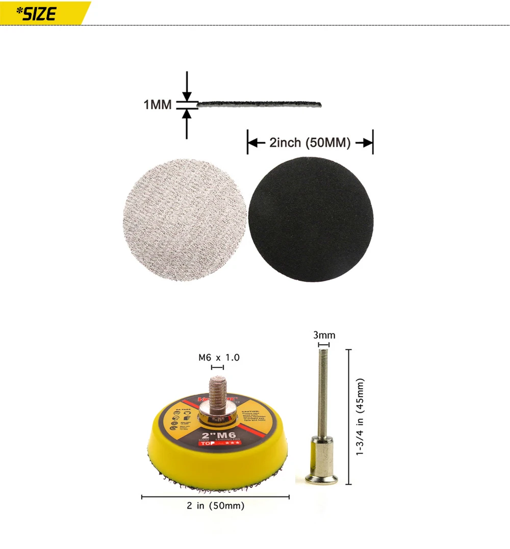 1/100 stücke nass trockenes Schleifpapiers ortiment 80-7000 Schleif scheibe 2 Zoll 50mm mit Klett schleif kissen für Holz – Detail 7