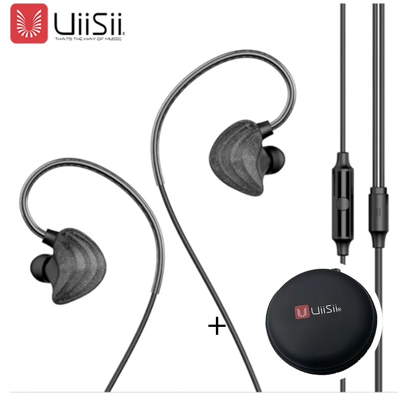 Black-L And Box Наушники Uiisii bt-cm5 HI-Res с проводным управлением микрофон HIFI Музыка Движение наушники, подходят для iOS и Android - Цвет: Black-L And Box