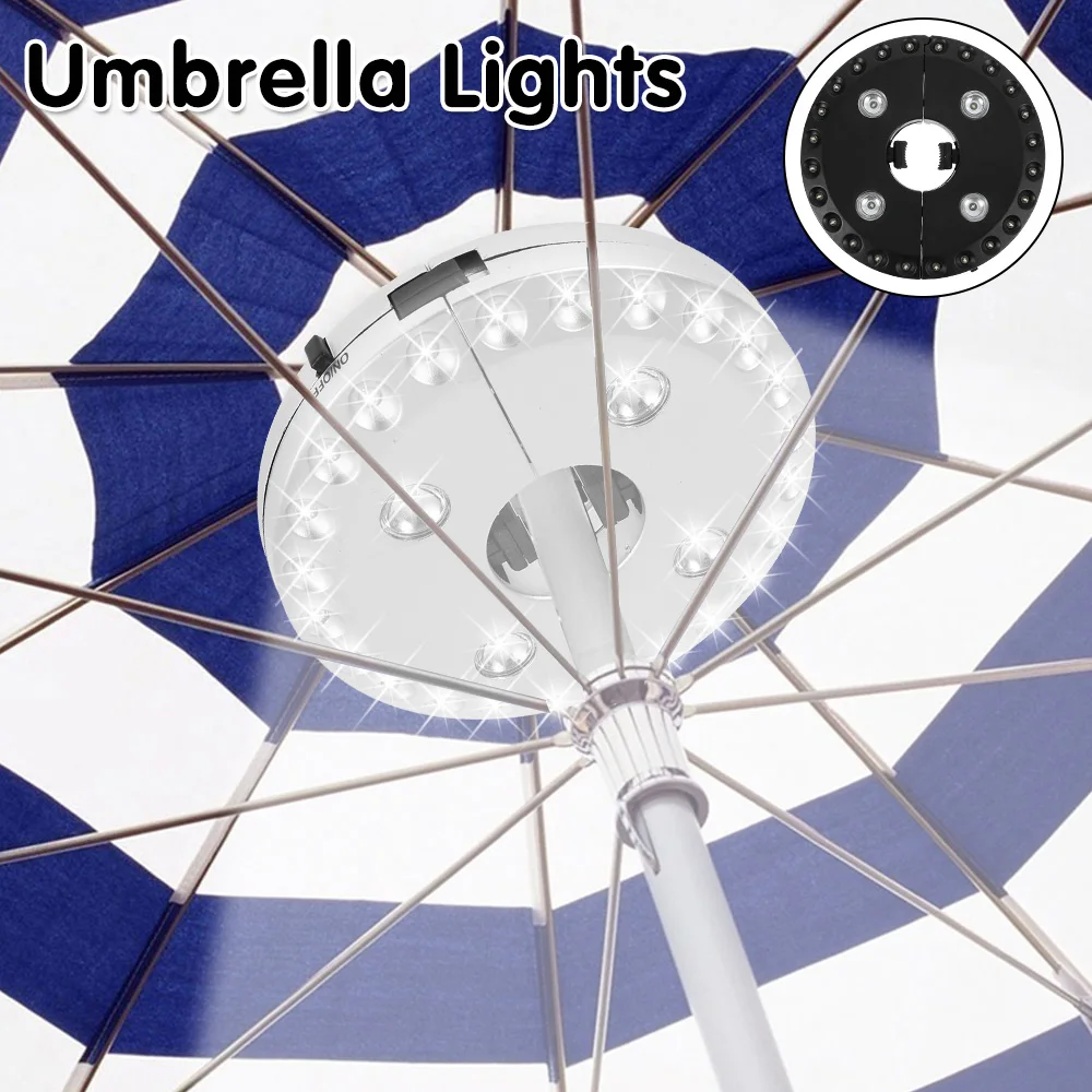 

Cordless Parasol Light LED Umbrella Parasol Night Light Tent Campsite Hanging Emergency Lamp 3 Level Dimming Parasol Light