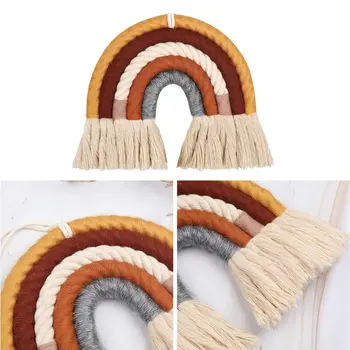 

Woven Rainbow Tapestry Wall Hanging Nordic Ins Wall With Tassel Color Pendant Living Room Bedroom Wall Decoration Gift
