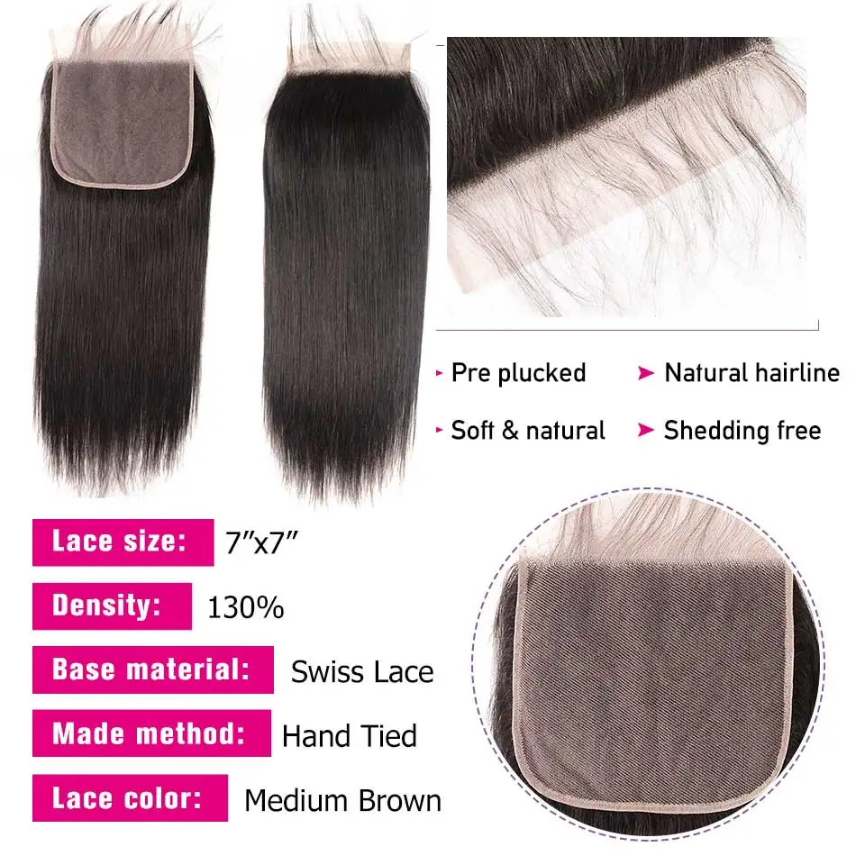 Sunber Hair 7x7 прямые волосы для наращивания Человеческие волосы remy для наращивания 10-18 дюймов 7*7 перуанские волосы